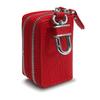 AWESOME ASK-CMW006 Smart Key Case with Clear Window, Double Zipper Type, Red