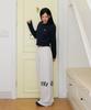 MUAHMUAH Embroidered Cable Round Knit [Navy]