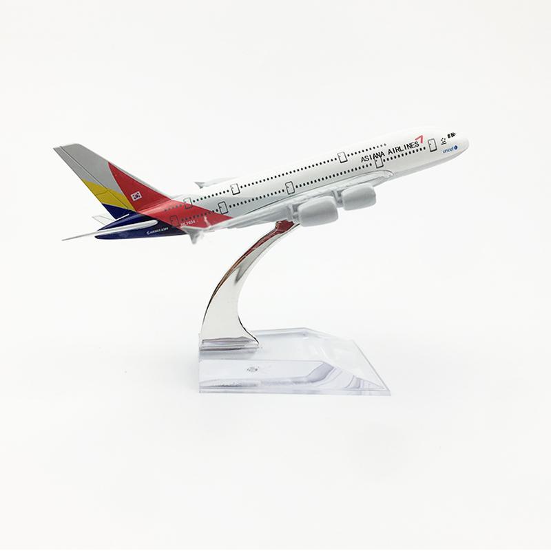 1/400 16CM Asiana Airlines Airbus A380 Aircraft Model Planel Airplane Diecast Metal Planes Collect Gifts