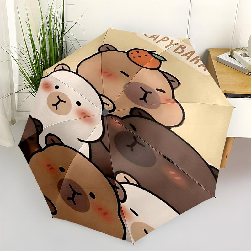 

Capybara Themed Travel Umbrella-8 Ribs Automatic Opening and Closing, Portable Folding Design, Compact and Stylish Umbrella Suitable for Out