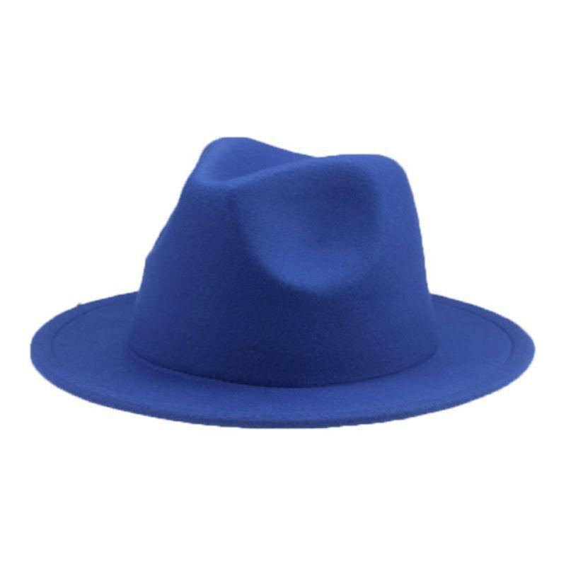 Neuer Herbst- und Winter-Wollzylinder Hut Damen Paar Hut Herren Breiter Rand Gerader Rand Modischer Vielseitiger Jazzhut Flacher Rand Schattierung