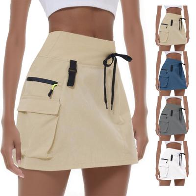 Φούστα Πεζοπορίας Ψηλόμεση Φόρεμα Γκολφ Κομψό Casual Με Τσέπες με Φερμουάρ Προπόνηση Σπορ Γρήγορου Στεγνώματος Φούστες