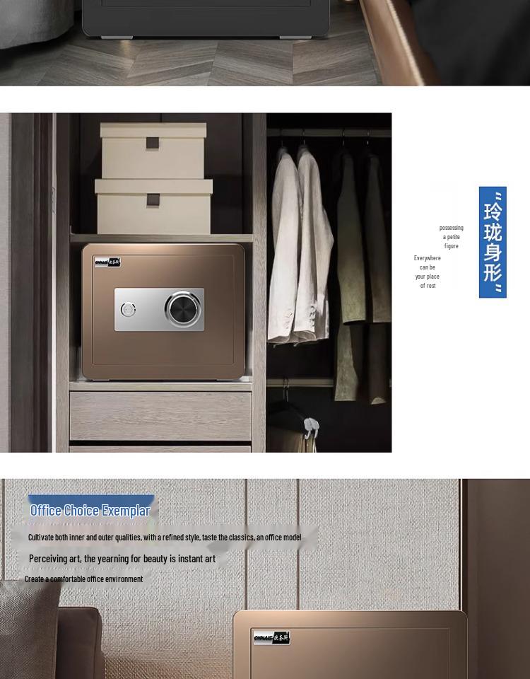 Onaisi 45cm All-Steel Home Safe with Mechanical Lock and Key, Anti-Theft Design