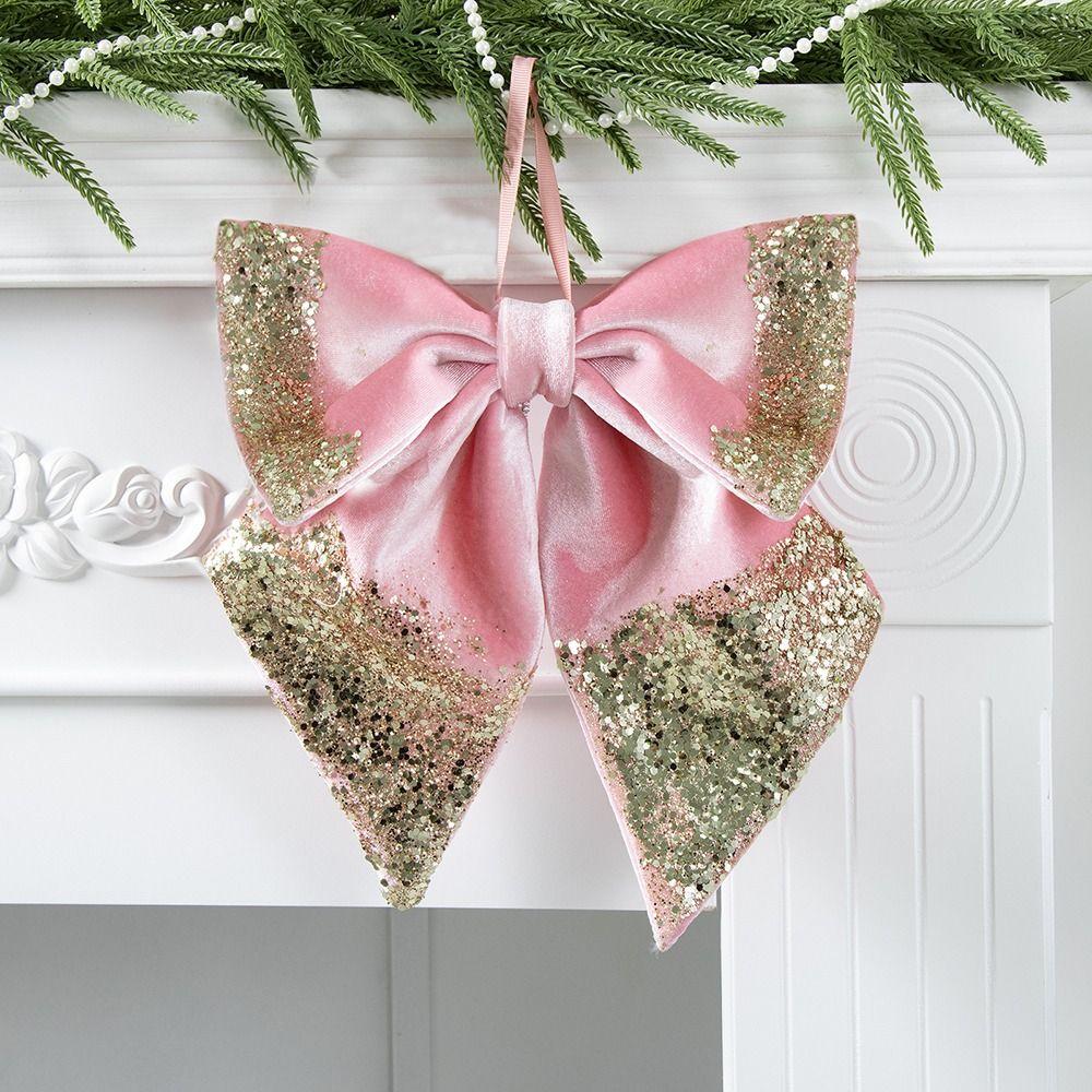 Satin Sequin Bowknot Hanging Decoration Sequin Glitter Bowknot Pendant Home Decoration