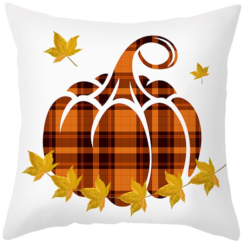 New Style Pillow Cover Autumn Maple Leaf Sofa Cushion Home Supplies Peach Skin Cushion Cover