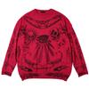 Unisex Sweater Rose Eye Scorpion Print Ripped Pullover