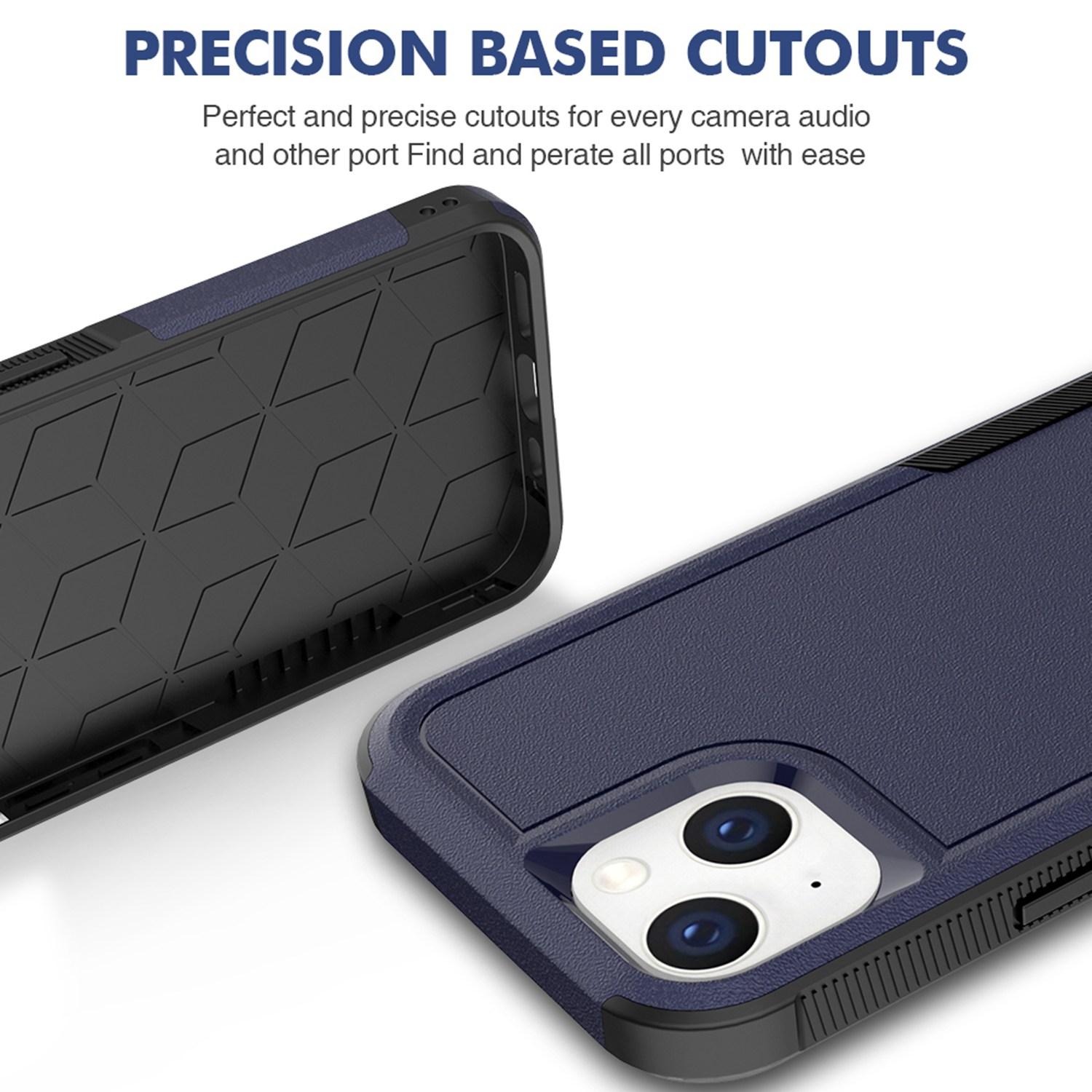 

Cell Phone Case for iPhone 14 6.1 inch,Anti-scratch Raised Edge PC+TPU Mobile Phone Cover Dark Blue