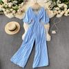 Summer Women Sexy Polka Dot Jumpsuits  Ladies Loose Wide Leg Pants Overalls Playsuits Casual Jumpsuits