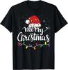 Merry Christmas Lights Red Santa Hat Xmas Family Men Women T- Shirt