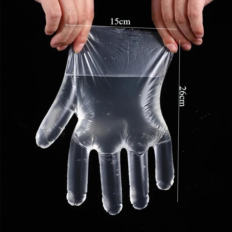 Clear Disposable Gloves Transparent Plastic Gloves Latex Free Food Prep Safe Gloves for Cooking Cleaning BBQ Kitchen Things