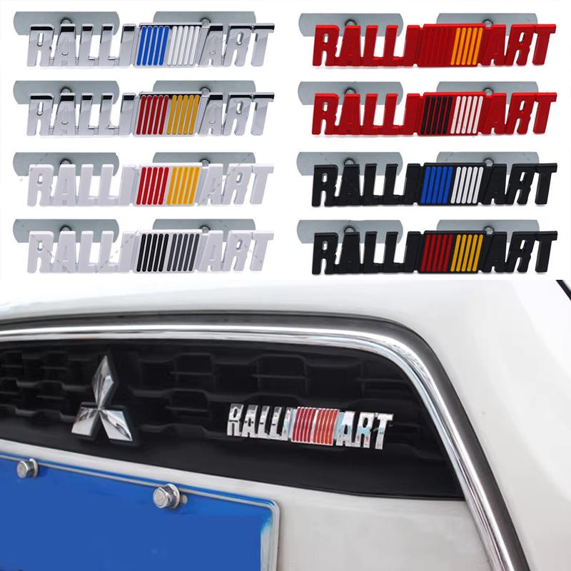Car Rear Trunk Grill Ralliart Logo Sticker For Mitsubishi L200 Lancer Outlander Pajero Triton RVR ASX EVO Emblem Grille Badge