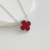 High-Quality Stainless Steel Four-Leaf Clover Necklace - Fashionable Light Luxury Women's Clavicle Chain, 15MM Charm