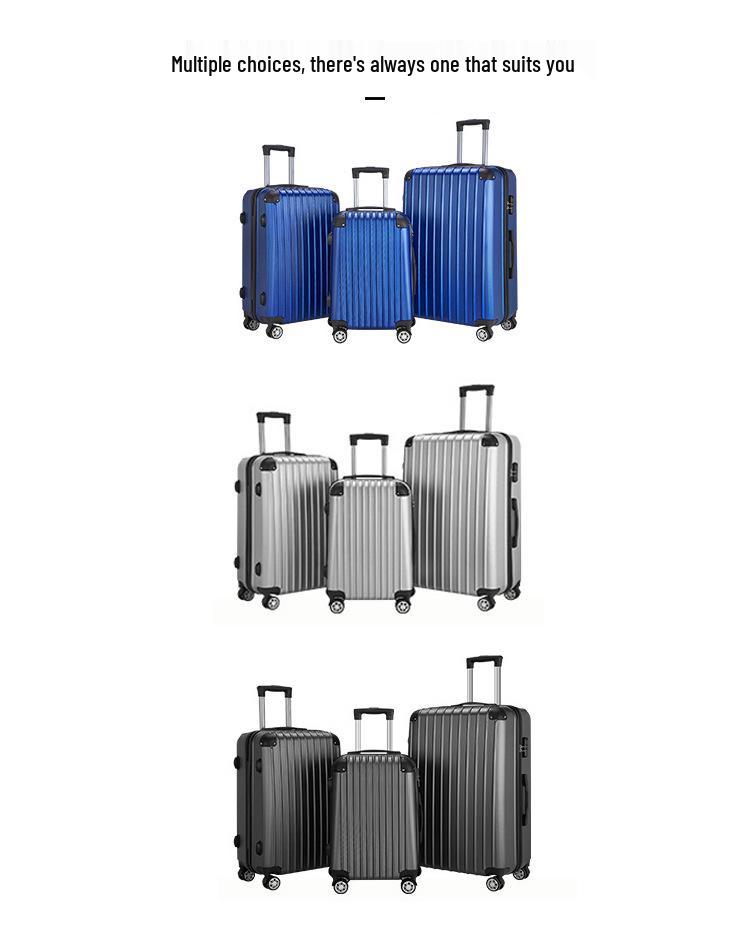 20-inch ABS Trolley Case with External Combination Lock - Zipper Suitcase, Three-Piece Set Luggage Bag in Stock