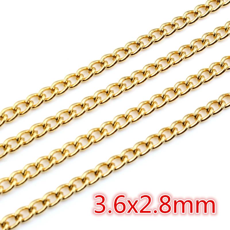 5 Meters/Lot Never Fade Stainless Steel Gold Plated Necklace Chains For DIY Jewelry Findings Making Materials Handmade Supplies