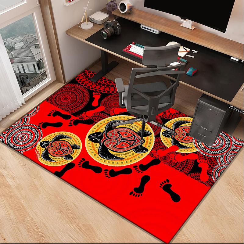 Australian Aboriginal Style Office Rug Chair Mat, Entryway Carpet, Suitable for Front Door, Bedroom, Living Room, Desk, Holiday Gift