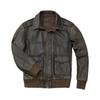 Chinese Size Classic Military A2 Air Force Leather Flight Jackets Vintage Stonewashed Cow Leather Jacket Men Soft Cowhide Mens Coat