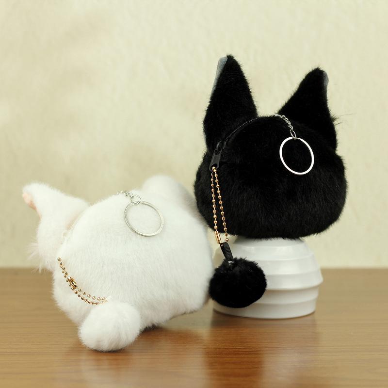 1Pc Children Mini Coin Bag Cartoon Cute Cat Coin Purse Keychain Pendant Creative Plush Animal Cat Storage Bag Birthday Gifts