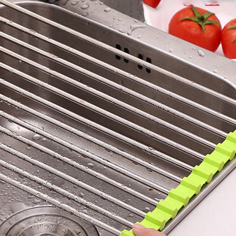 PVC acero inoxidable frutas vegetales drenaje marco cocina fregadero estante grande PVC acero inoxidable frutas vegetales drenaje marco cocina fregadero estante grande