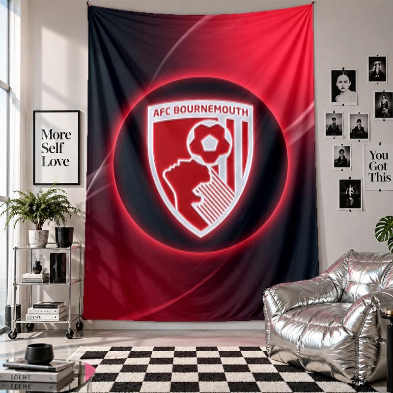 Bournemouth Football Wall Tapestry Home Decor Wall Hanging Cloth for Bedroom Living Room Background
