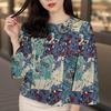 ZANZEA Women Ethnic Print Casual Round Neck 3/4 Sleeve Blouse