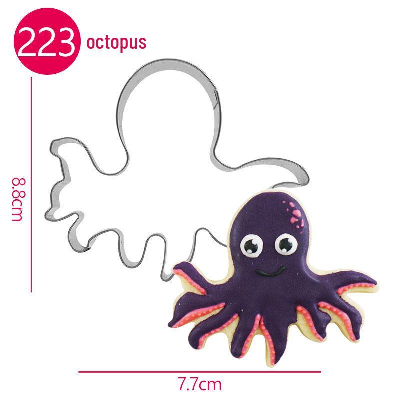 Stainless Steel Octopus, Squid & Cuttlefish Cookie Cutter and Mold Set
