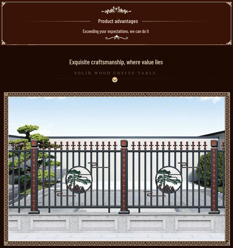 Barandilla Artística de Aleación de Aluminio para Seguridad de Balcón, Terraza o Patio