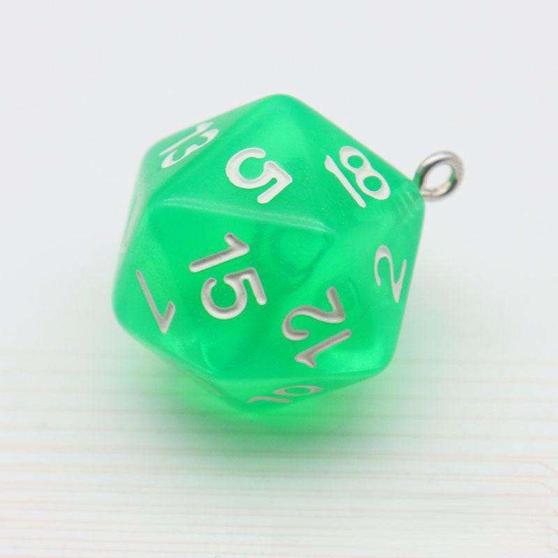 20-Sided Transparent Dice Charm Set: Solid Color, Multifunctional Accessories for Keychains, Earrings, and DIY Projects