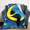 1Pc Moonlit Cat Dream Blanket Soft And Comfortable Casual Warm Camping Travel Christmas Halloween Xmas Gift M92496