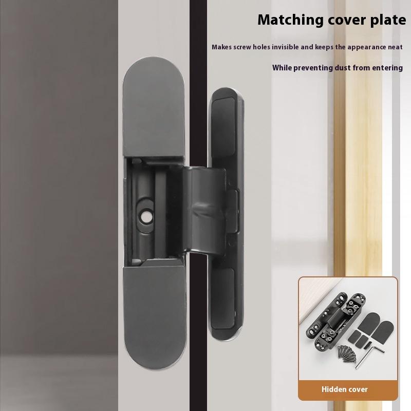 HingeThree-Dimensional Adjustable Heavy Duty Ultra-Thin Zinc Alloy Hidden Door Hinges Modern Invisible Furniture Hinge for Heavy