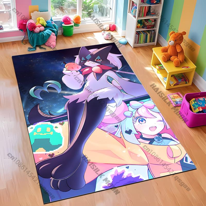 1PC Japanese Anime Theme Carpet Pokemon Meowscarada Print Rug Living Rooms Bedroom Entrance Door Decor Mats, Next Day Shipping