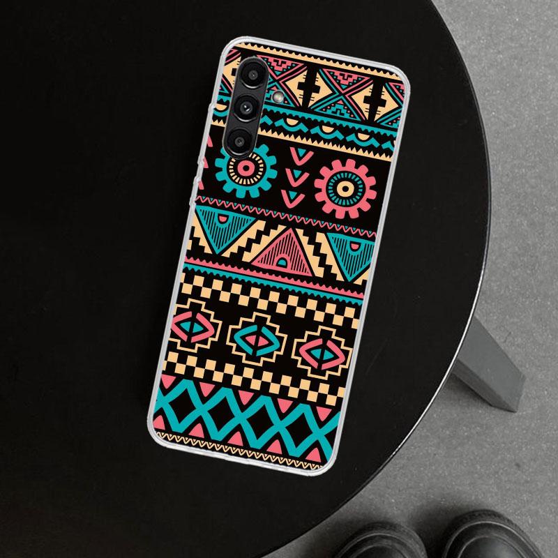 African Style Fabric Pattern Phone Case Cover for Samsung Galaxy A17 A16 A26 A36 A56 A57 A37 A15 A25 A35 A55 A14 A24 A34 A54 A13