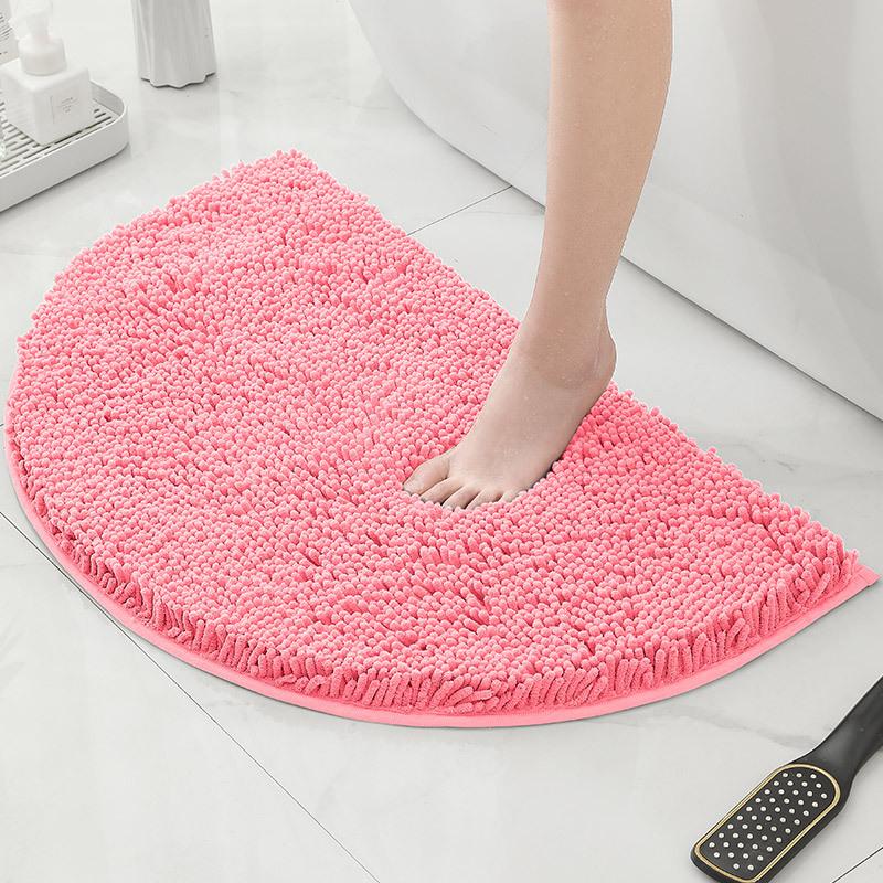 Bathroom Non-Slip Floor Mat Door Mat Absorbent Carpet Bathroom Door Mat Chenier Encrypted Semicircular Foot Mat