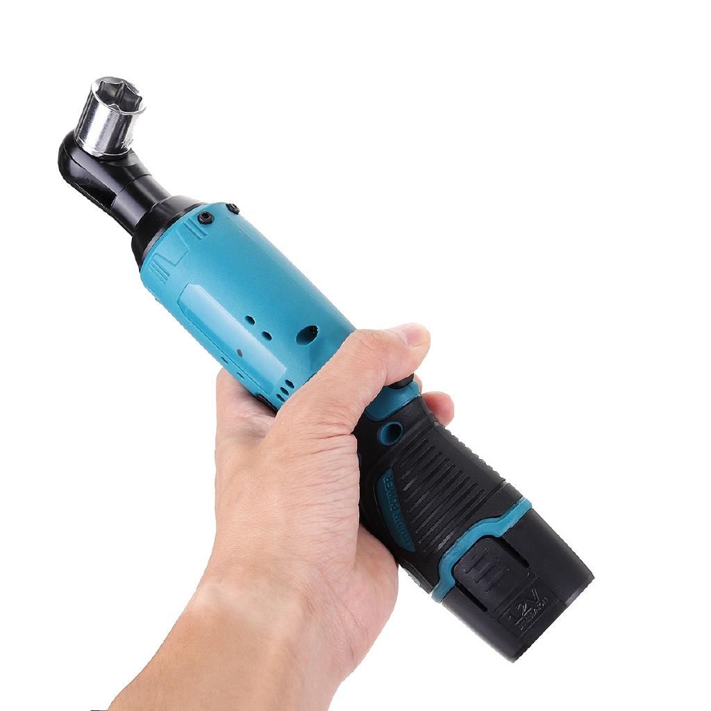Rechargeable Electric Ratchet Wrench Electric Cordless Right Angle Wrench Kit 2 Lithium-Ion Battery For Car 18V 28V 42V