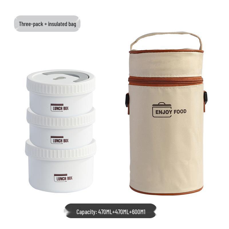 

Круглый многослойный ланч-бокс из нержавеющей стали 316 с термоизоляцией для дома, офиса или школы.