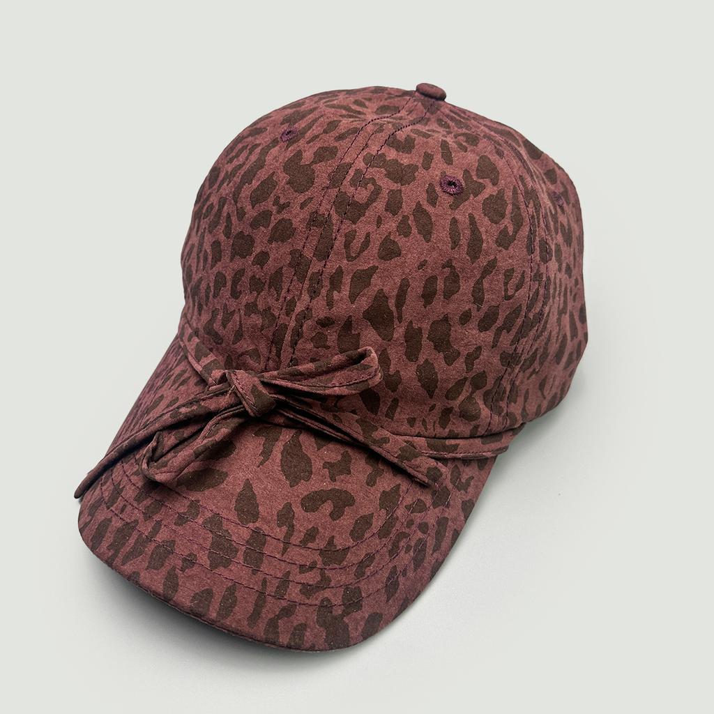 Spring And Summer Retro Leopard Print Bow Baseball Cap Women'S Sunshade Personality Niche Versatile Cap