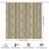 Luxury Golden Damask Shower Curtain Modern Bathroom Decor with White, Gold Silver Colors for Home Bathrooms