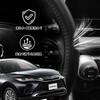 ElitingCar Toyota Harrier Compatible Steering Wheel Cover Premium Genuine Leather Steering Wheel Cover with Logo Stylish Design Breathable Abrasion