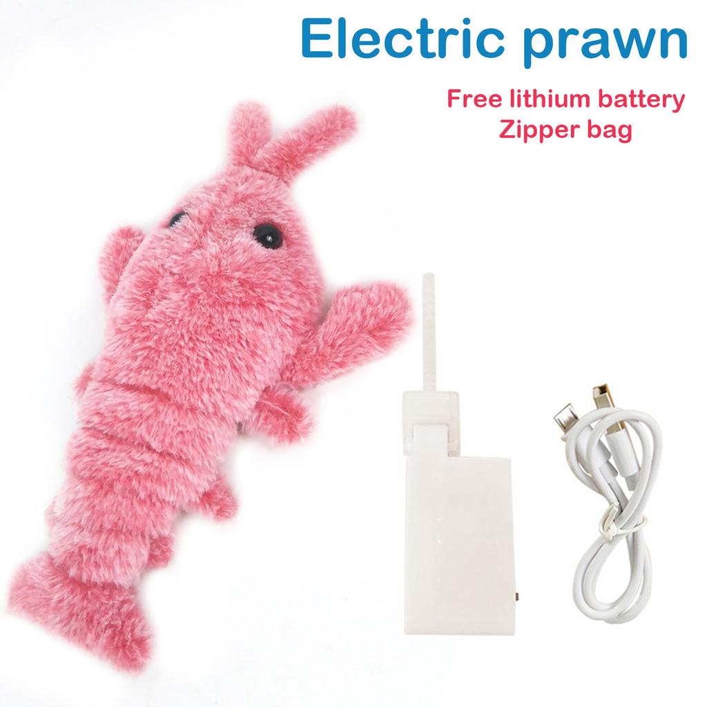 Jouet électrique pour chat sauteur, Simulation de mouvement de crevette, homard, jouets électroniques en peluche pour chien, chat, jouet Animal en peluche pour enfants