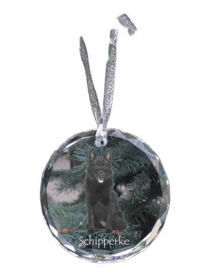 Schipperke, Little Black Devil - Crystal Bauble with a Photo, Dog Photo In Crystal, Personalized Christmas Tree Ornament by Brand