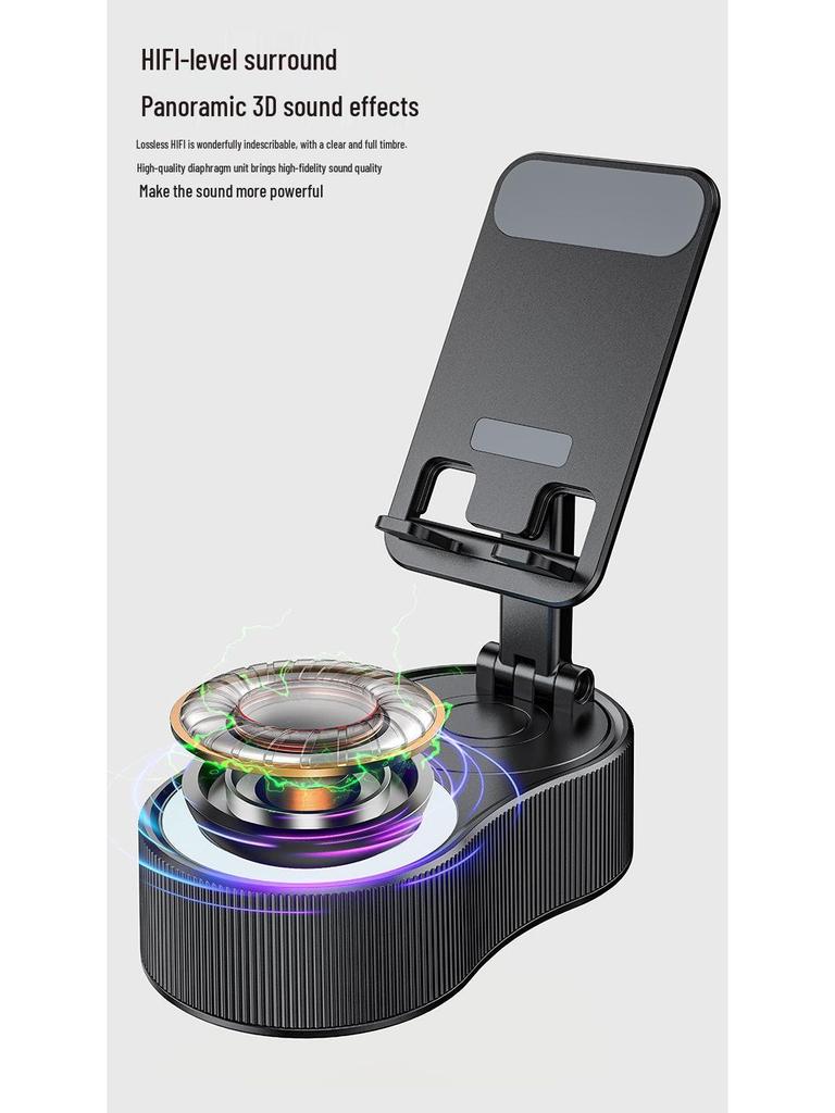 360° Rotating Phone Holder with Power Bank, Bluetooth Speaker & Portable Atmosphere Light