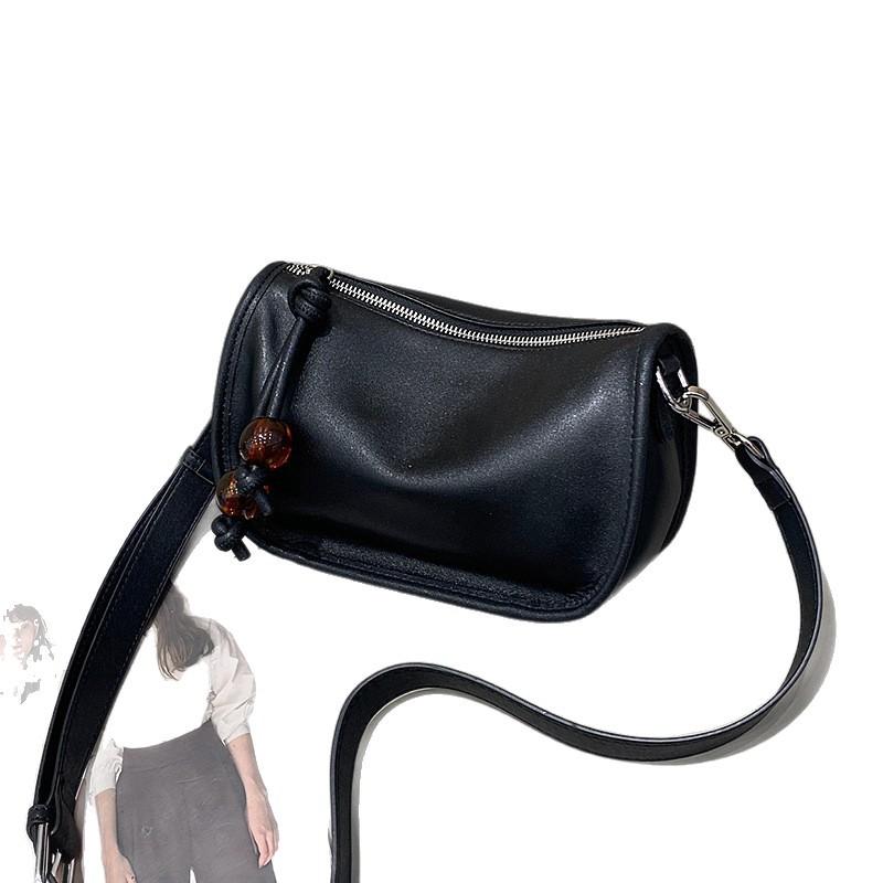 Genuine Leather Women's Bag Boston Bag Shoulder Bag Versatile Crossbody Bag Women's Pillow Bag