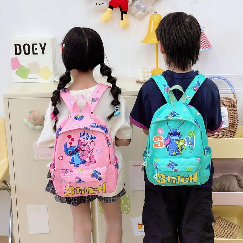 Stitch Letter Cute Angel Cartoon Pattern Children Backpack For Use School