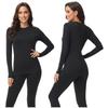 Thermo-Unterwäsche-Set für Herbst und Winter, Rundhalsausschnitt, Top und Leggings für Damen