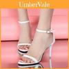 Exquisite Women's One Word Ankle Buckle Sandals With Elegant Stiletto Heels
