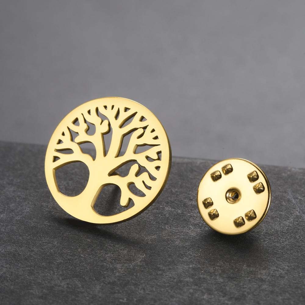 Dawapara Vintage Tree of Life Brooch Spiritual Symbol Strength Protection Talisman Lapel Pin Stainless Steel Accessories