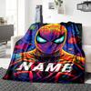 Custom Name "Spider-Man: Neon Hero" Blanket for Couch & Bed, Plush Cozy Fuzzy Blanket Super Soft & Warm Blankets for Fall and Winter. 090822