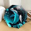 1pc Oceanic Dreams: Dolphin & Blue Roses Umbrella with Plastic Handle,Suitable for All Seasons Home Travel Outdoor UmbrellaDD348