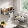 Wall Mounted Sink Sponge Holder Punch Free Soap Drainer Towel Rack Rag Drainage Rack  Kitchen