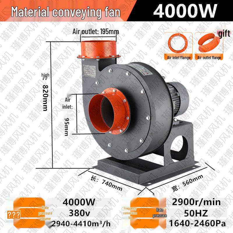 High Power Centrifugal Fan for Industrial Dust and Sawdust Removal and Conveying