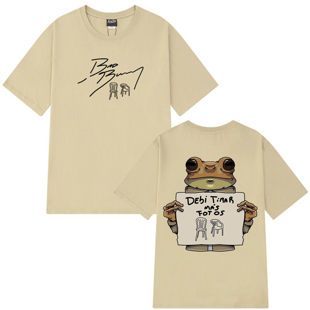 Singer Bad Bunny DTMF Album Graphic 100Cotton Shirt Men Retro Fashion 2026 New Summer Hip Hop Unisex Short Sleeve Loose Tshirt